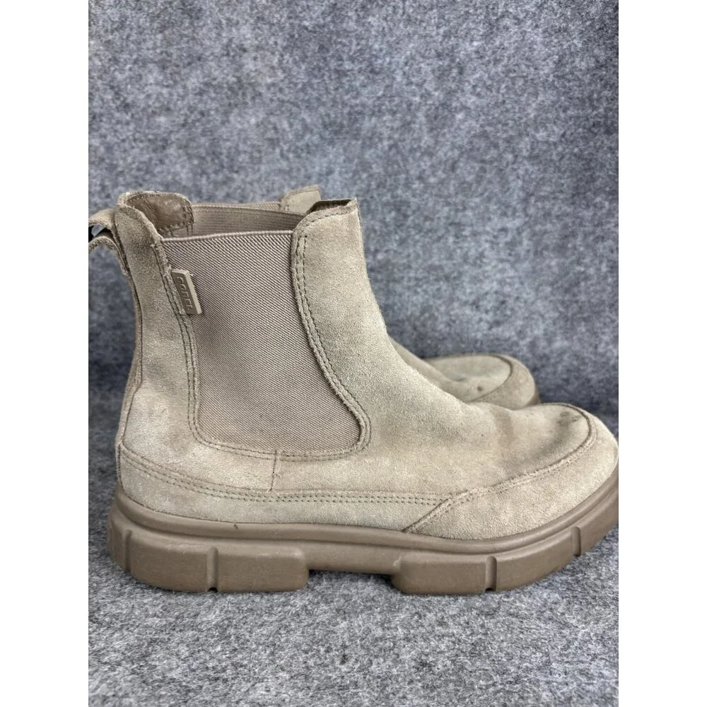Sorel Boots Womens Size 11 Tan Suede Chelsea Ankle Slip On Lug Sole NL5115-264‎